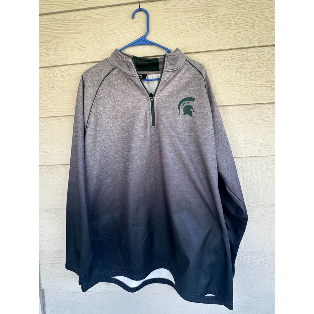 Colosseum Michigan State Spartans Ombre Quarter Zip Pullover Fleece 3XL